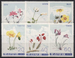 Korea (Nord) 1974 Pflanzen Bergblumen 1304/09 Ungebraucht Ohne Gummierung - Korea (Nord-)