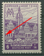 SBZ West-Sachsen 1946 Leipziger Messe WZ X M. Plattenfehler 162 AX IV Postfrisch - Autres & Non Classés