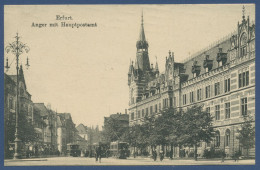 Erfurt Anger Mit Hauptpostamt, Geschrieben 1914 Als Feldpost (AK1184) - Erfurt