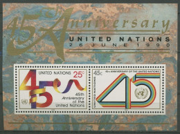 UNO New York 1990 45 Jahre Vereinte Nationen Block 11 Postfrisch (C13638) - UNO