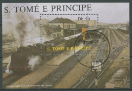 Sao Tomé Und Príncipe 1987 Dampflokomotive Block 174 Gestempelt (C27065) - Sao Tomé Y Príncipe