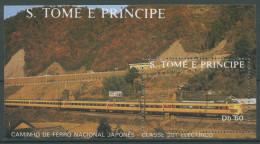 Sao Tomé Und Príncipe 1988 Eisenbahn In Japan Block 179 Gestempelt (C27064) - Sao Tome And Principe