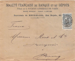 BELGIQUE LETTRE. SOCIETE FRANCAISE DE BANQUE ET DEPOTS BRUXELLES - Autres & Non Classés