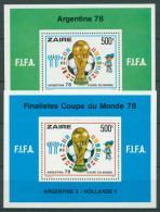 Kongo-Zaire 1978 Fußball-WM Argentinien Pokal Block 18/19 Postfrisch (C27092) - Nuovi