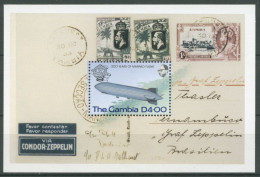 Gambia 1983 200 J. Luftfahrt Zeppelin 495 H-Bl. Postfrisch (C27016) - Gambia (1965-...)