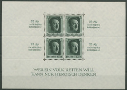 Deutsches Reich 1937 48. Geburtstag A. Hitler, Kulturspende Block 9 Mit Falz - Blokken