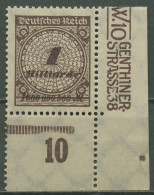 Deutsches Reich 1923 Korbdeckel Plattendruck 325 APa UR Ecke U. R. Postfrisch - Unused Stamps