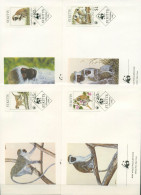 St. Kitts 1986 WWF Meerkatzen 184/87 FDC (X30648) - St.Kitts Y Nevis ( 1983-...)