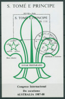 Sao Tomé Und Príncipe 1988 Pfadfindertreffen Block 182 Gestempelt (C27067) - São Tomé Und Príncipe