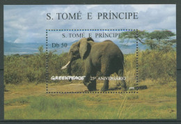 Sao Tomé Und Príncipe 1996 Greenpeace Elefant Block 351 Postfrisch (C27044) - Sao Tome And Principe