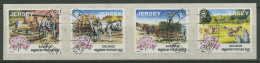 Jersey 1998 Landwirtschaft Arbeit 4er-Streifen Gestempelt 855/58 II. (C90820) - Jersey