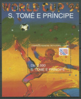 Sao Tomé Und Príncipe 1993 Fußball-WM In Den USA Block 303 Postfrisch (C27042) - Sao Tome En Principe