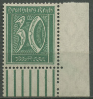 Deutsches Reich 1921 Ziffern Walzendruck 162 W UR Ecke U. Rechts Postfrisch - Unused Stamps