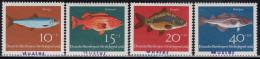 GERMANY(1964) Various Fish. Set Of 4 With MUSTER (specimen) Overprint. Scott No B396-9. - Andere & Zonder Classificatie