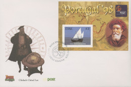 Irland 1998 Briefm.-Ausstellung PORTUGAL '98 Ersttagsbrief Block 28 FDC (X18537) - FDC