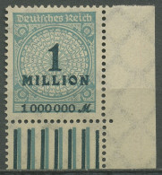 Deutsches Reich 1923 Korbdeckel Walze Ecke Unten Rechts 314 A W UR Postfrisch - Ongebruikt