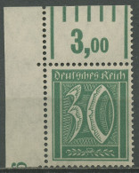 Deutsches Reich 1921 Ziffern Walzen-Oberrand 162 W OR Ecke O. Links Postfrisch - Ungebraucht