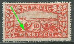 Schleswig 1920 Landschaft Mit Plattenfehler 14 II Mit Falz, Bügig - Other & Unclassified