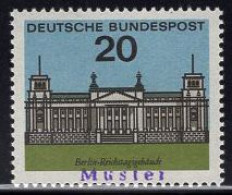 GERMANY(1964) Berlin - Reichstag. MUSTER (specimen) Overprint. Scott No 874. - Altri & Non Classificati