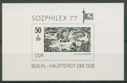 DDR 1977 SOZPHILEX Gemälde Schwarzdruck Block 48 S Postfrisch (C93697) - Altri & Non Classificati