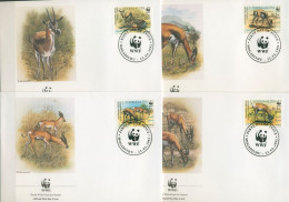 Somalia 1992 WWF Naturschutz Gazellen 436/39 FDC (X30658) - Somalia (1960-...)