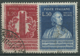 Italien 1949 100 Jahre Erfindung Der Voltaschen Säule 784/85 Gestempelt - 1946-60: Oblitérés