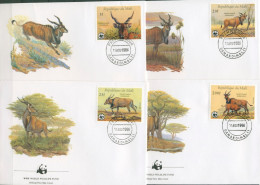 Mali 1986 WWF Antilope Waldelen 1078/81 FDC Postfrisch (X30646) - Mali (1959-...)