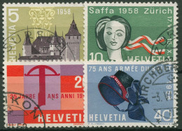 Schweiz 1958 Ereignisse Ausstellungen Schloss Nyon 653/56 Gestempelt - Oblitérés