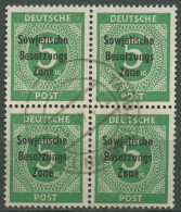 SBZ Allgemeine Ausgabe 1948 Freimarke Mit Aufdruck 207 A 4er-Block Gestempelt - Other & Unclassified