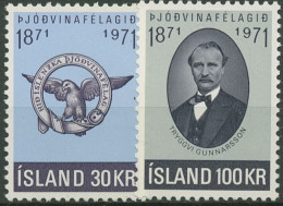 Island 1971 Patriotische Gesellschaft Tryggvi Gunnarsson 455/56 Postfrisch - Nuovi