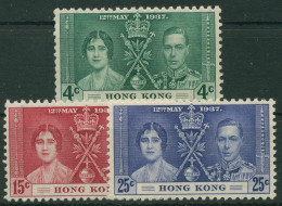 Hongkong 1937 Krönung König Georgs VI. 136/38 Postfrisch - Unused Stamps