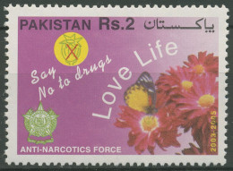 Pakistan 2003 Kampf Gegen Drogen Schmetterling Blumen 1146 Postfrisch - Pakistán