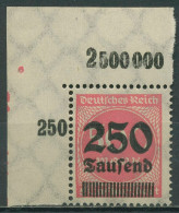 Deutsches Reich 1923 Mit Aufdruck Plattendruck 295 P OR Ecke Ob. Li. Postfrisch - Nuevos