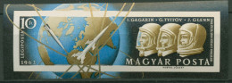 Ungarn 1962 Weltraumfahrt J.Gagarin Blockeinzelmarke 1818 B Postfrisch - Nuevos