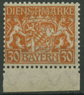 Bayern Dienstmarken 1916/17 Staatswappen Unterrand D 22 X Postfrisch Geprüft - Mint
