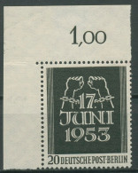 Berlin 1953 Volksaufstand 17. Juni In Der DDR 110 Ecke 1 Postfrisch, Gefaltet - Unused Stamps