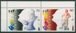 Slowenien 1997 Bildhauer France Gorse Skulpturen 208/09 ZD Ecke Postfrisch - Slovenia