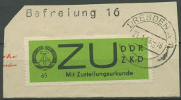 DDR 1965 Für Sendungen Mit Zustellungsurkunde 2 X Gestempelt Briefstück - Sonstige & Ohne Zuordnung