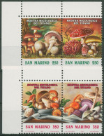 San Marino 1992 Pilze Pilz-Ausstellung 1516/19 ZD Ecke Postfrisch - Unused Stamps