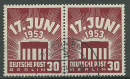 Berlin 1953 Volksaufstand 17. Juni In Der DDR 111 Waagerechtes Paar Gestempelt - Gebraucht
