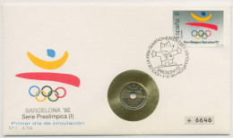 Spanien 1992 Olympische Sommerspiele Barcelona Numisbrief 25 Pesetas (N237) - 25 Peseta