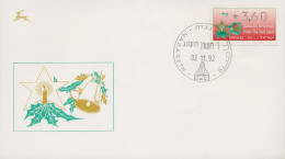 Israel ATM 1992 Weihnachten Ersttagsbrief Einzelwert 3,60, ATM 4 FDC (X80424) - Affrancature Meccaniche/Frama