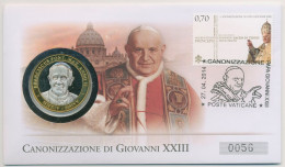 Vatikan 2014 Papst Johannes XXIII. Numisbrief Mit Gedenkmedaille (N258) - Vaticaanstad