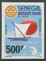 Senegal 1987 45 Jahre Rotary-Club Von Dakar Segelboot 929 B Ungezähnt Postfrisch - Senegal (1960-...)