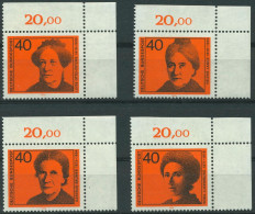 Bund 1974 Bedeutende Deutsche Frauen 791/94 Ecke 2 Oben Rechts Postfrisch (E519) - Neufs