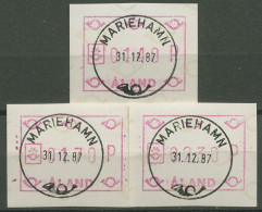 Aland 1984 Automatenmarken Posthörner Satz 3 Werte ATM 1 S 4 Gestempelt - Aland
