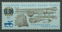 Tadschikistan 1992 Musikinstrumente 7 B Postfrisch, Blauer Aufdruck - Tayikistán