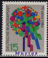 GERMANY(1965) Bouquet Of Flowers. MUSTER (specimen) Overprint. May Day Celebration. Scott No 926. - Autres & Non Classés