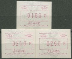 Aland 1990 ATM Wellenlinien/Spiralen Satz 3 Werte ATM Satz 4 C S3 Postfrisch - Aland