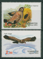 Tadschikistan 2015 Tiere Vögel Sperling Adler 690/91 A Postfrisch - Tayikistán